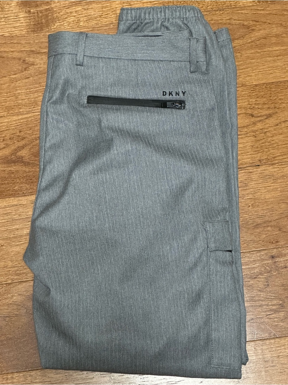 DKNY Men's Gray Hybrid Pants with Zipper Pocket